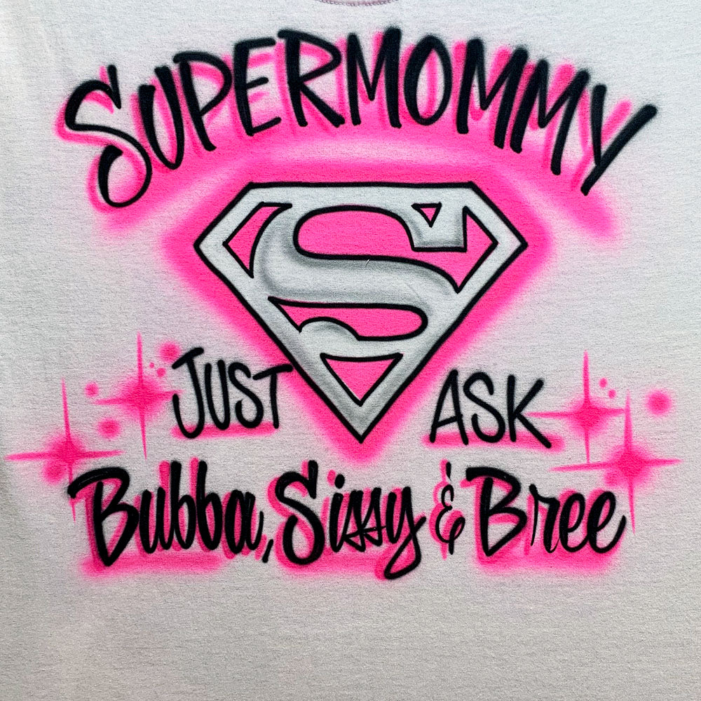 Super Mom T shirt – Bluegrass Airbrush