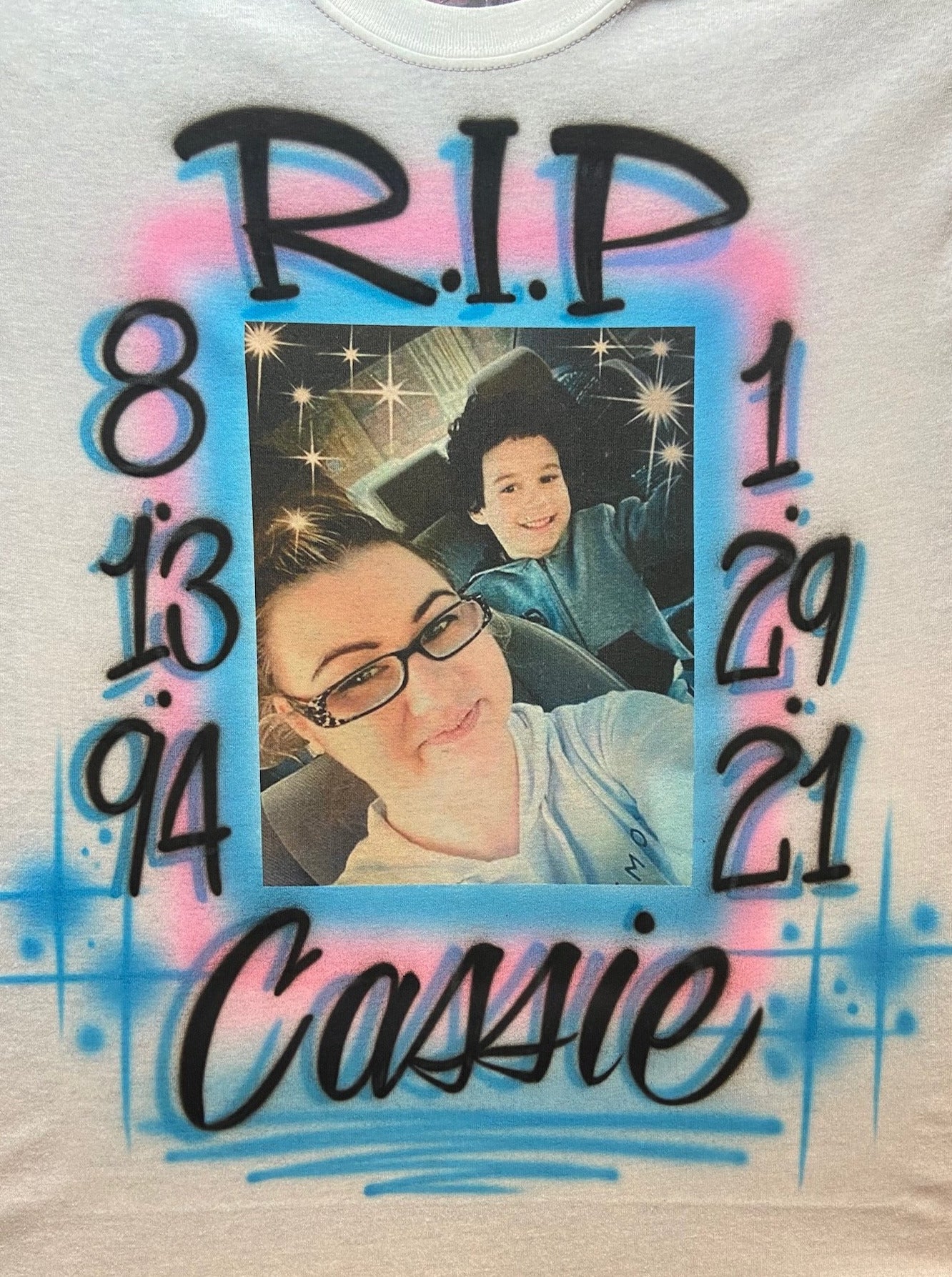 R.I.P Airbrushed shirt, Memorial Shirt, In Loving memory shirt, Photo T shirt, Airbrush shirt, Airbrushed hoodie,