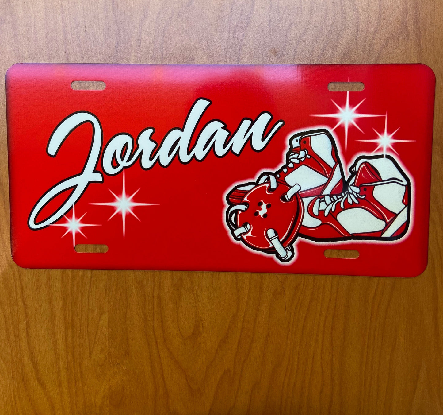 Custom wrestling license plate