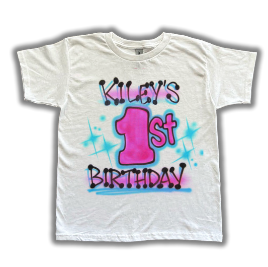 1st Birthday Airbrush T Shirt