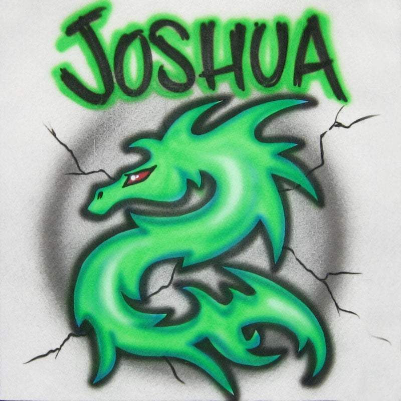 Snarling Dragon with Name Airbrush T Shirt