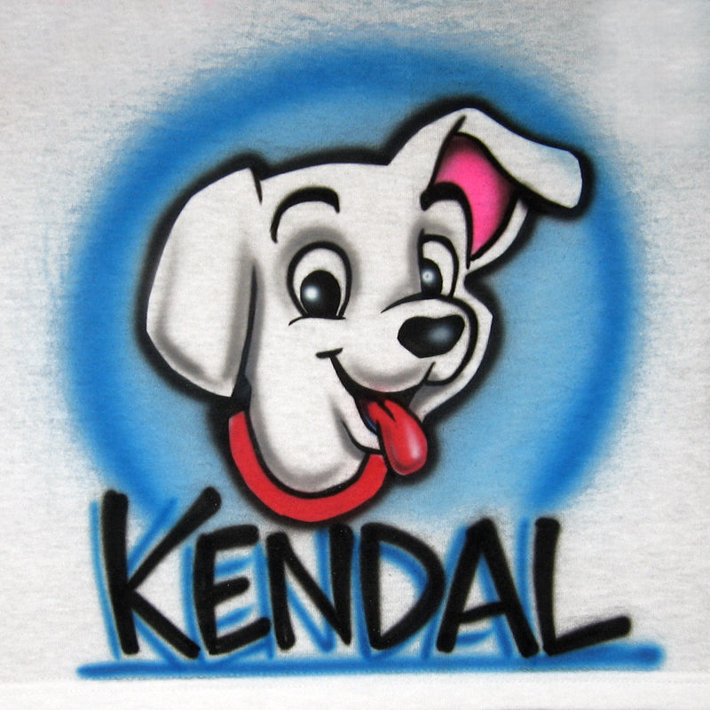 Dog with Name Airbrush T Shirt