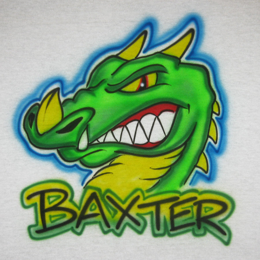 Dragon with Name Airbrush T Shirt