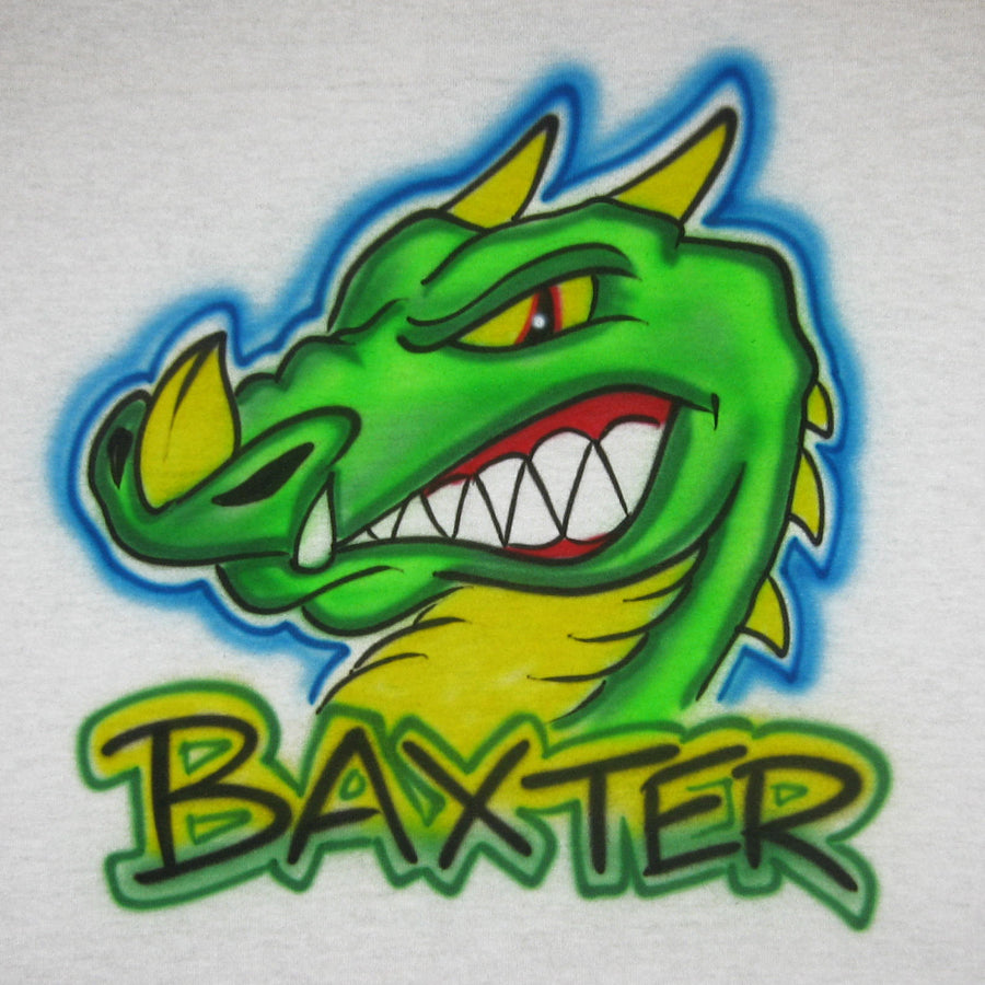 Snarling Dragon with Name Airbrush T Shirt