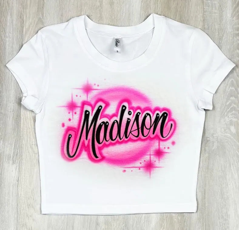 Personalized Airbrush Crop Top | Airbrush Hoodie | Airbrush T Shirt