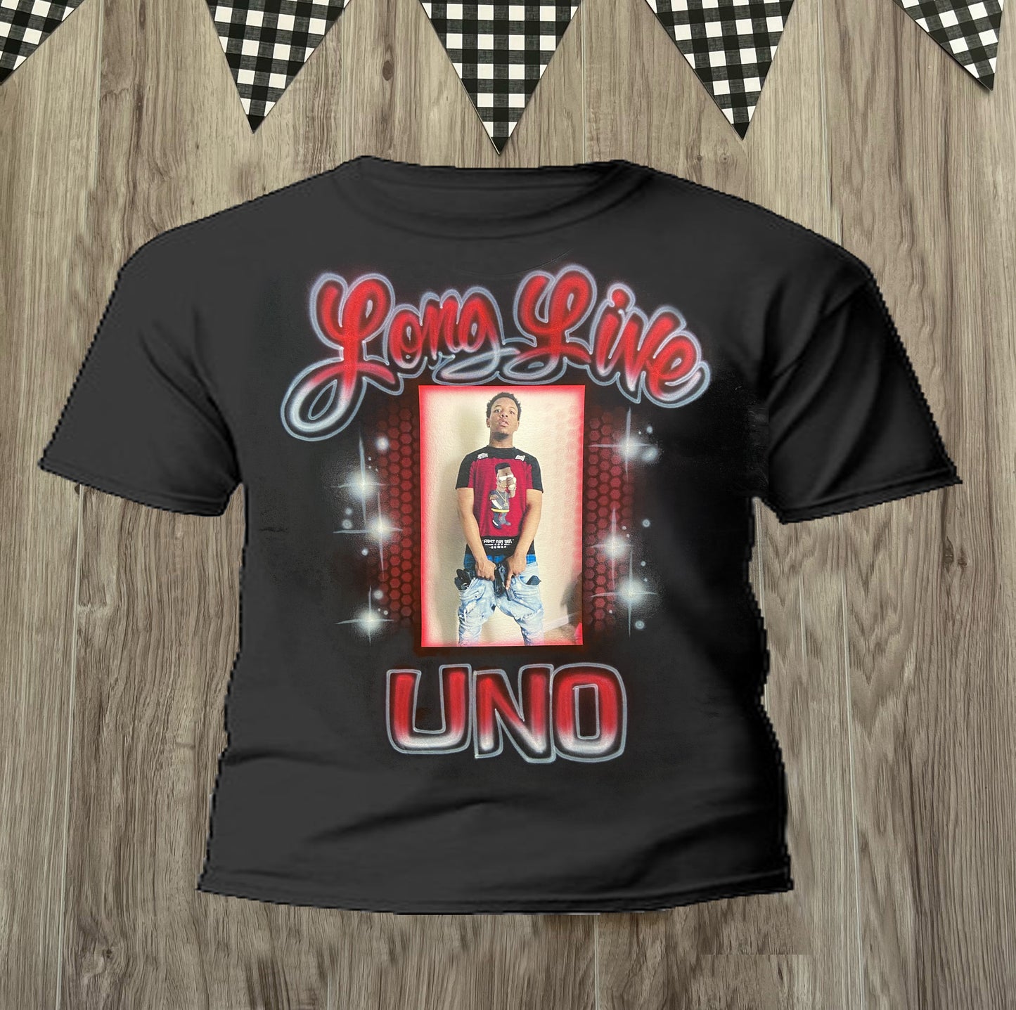 Long Live Photo Memorial Airbrush T Shirt