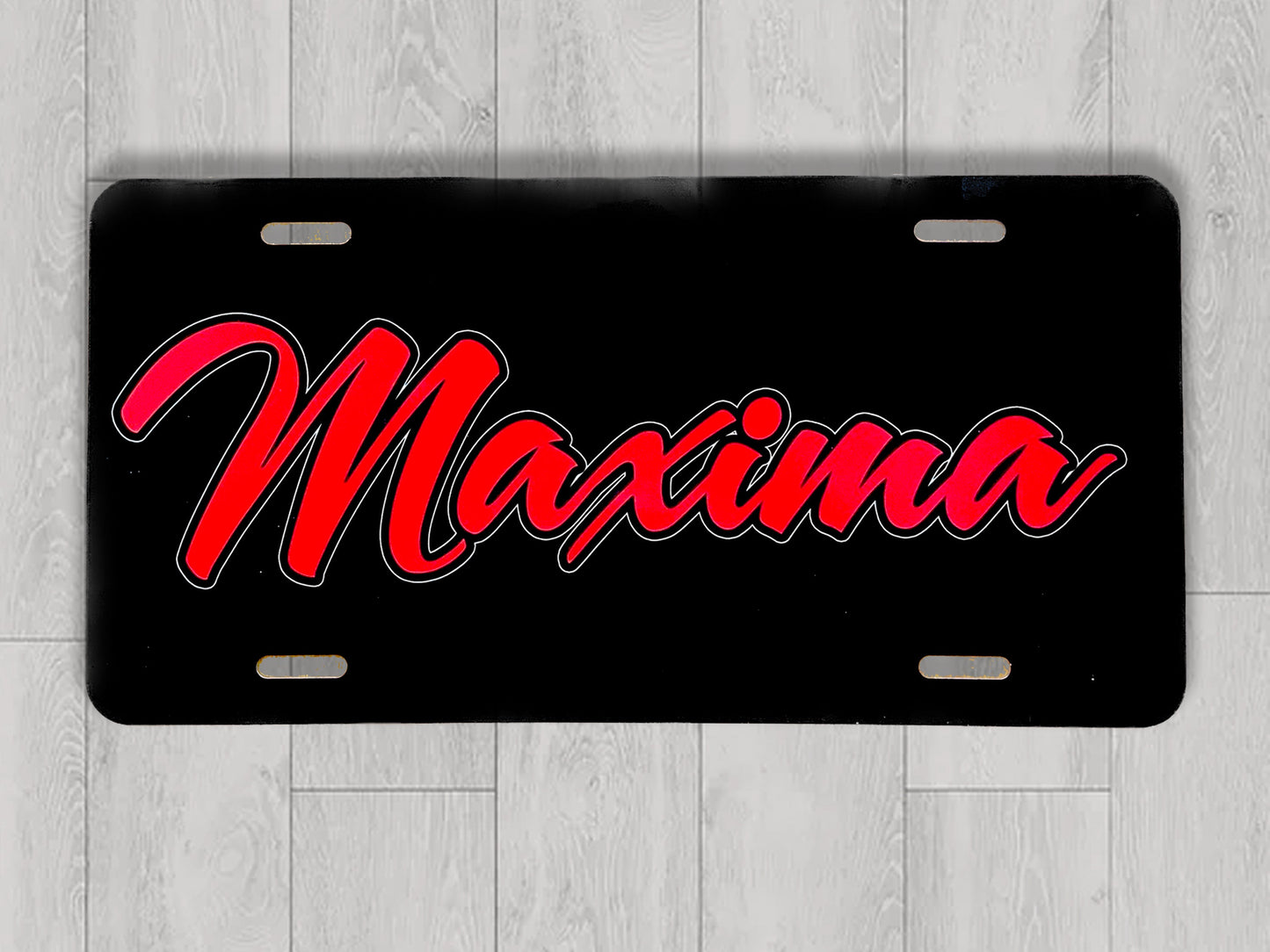 Graffiti Black and Red Name design Front License Plate