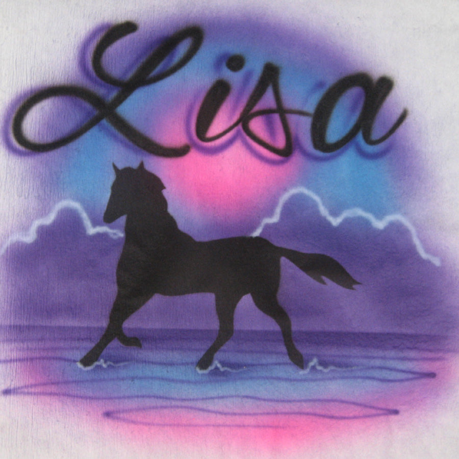 Horse with Name Airbrush T Shirt