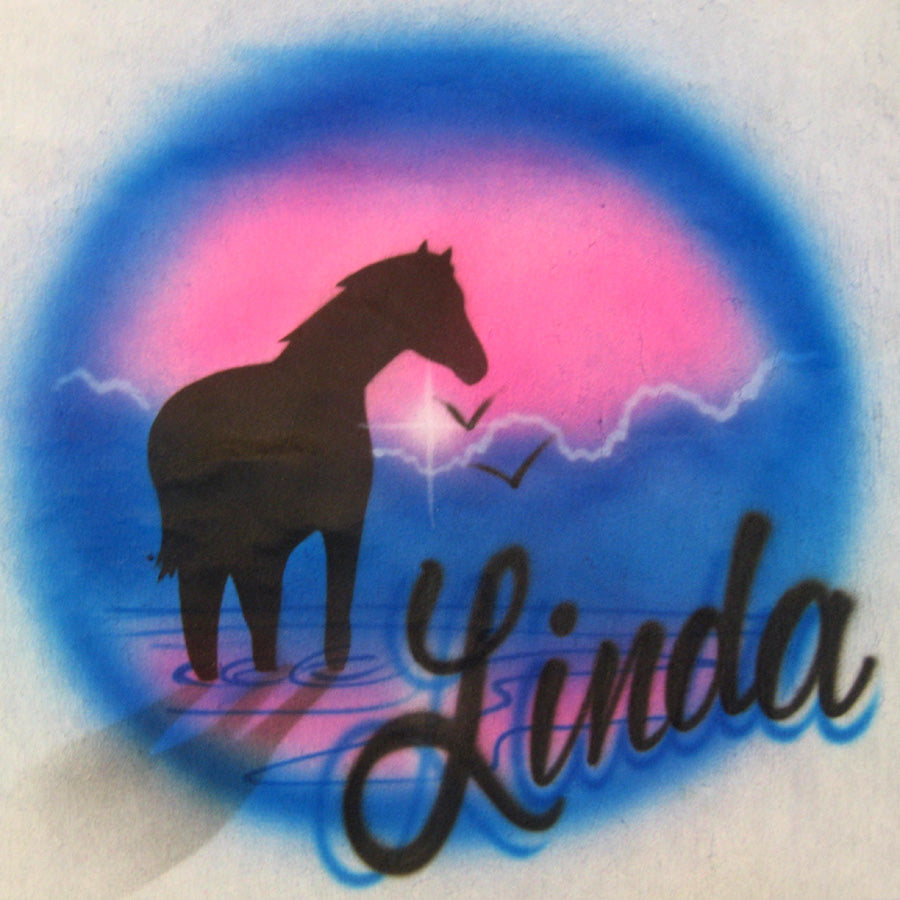 Horse with Name Airbrush T Shirt