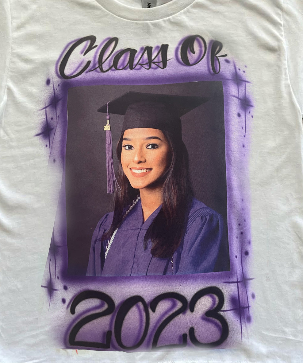 Proud Mom of GradPhoto Airbrush T Shirt