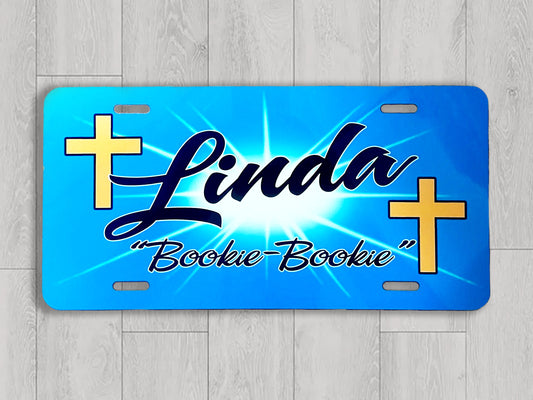 Cross Front License Plate