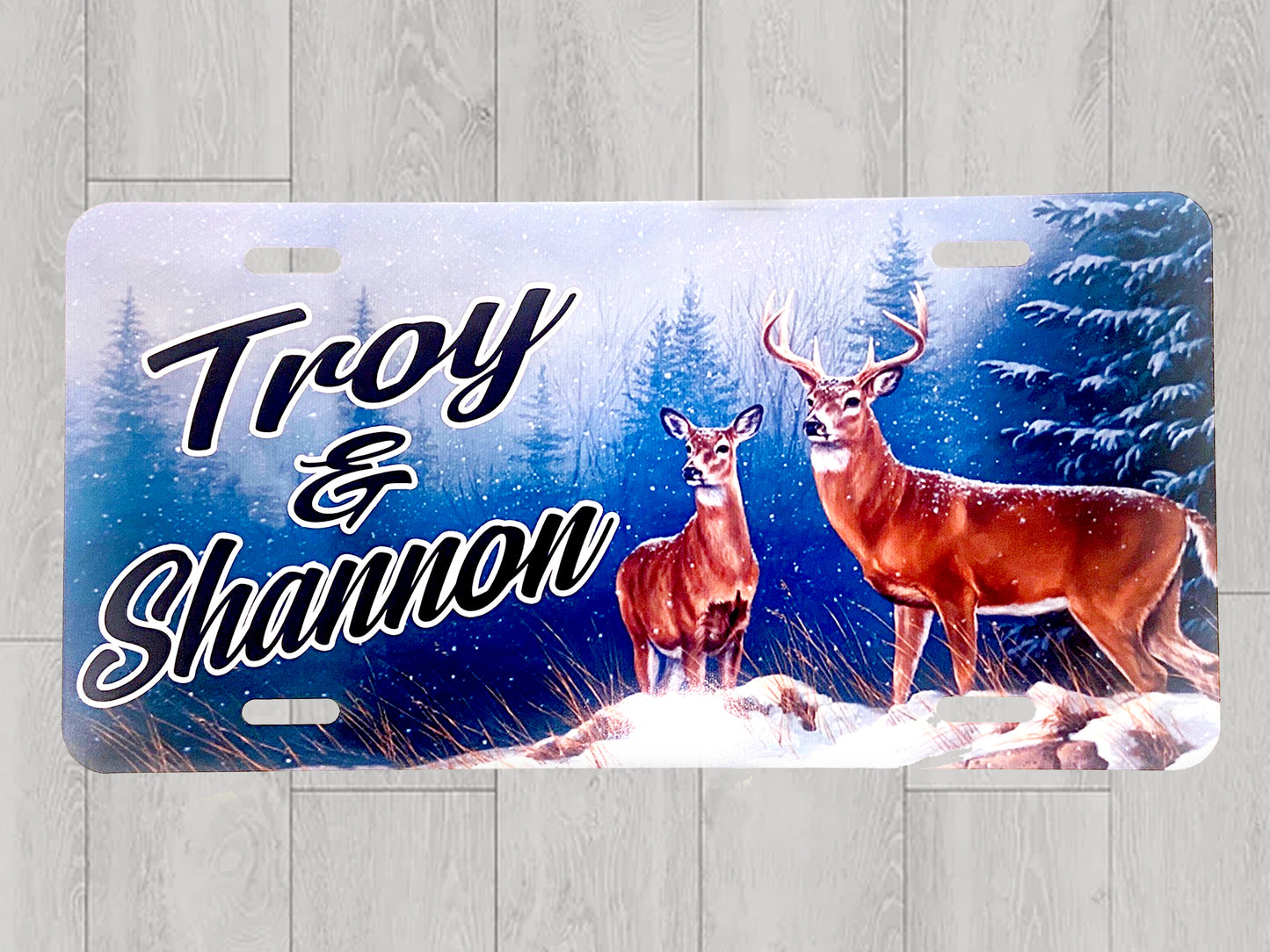 Deer Couples Name design Front License Plate