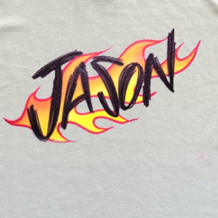 Fire Scratch Name Design T Shirt