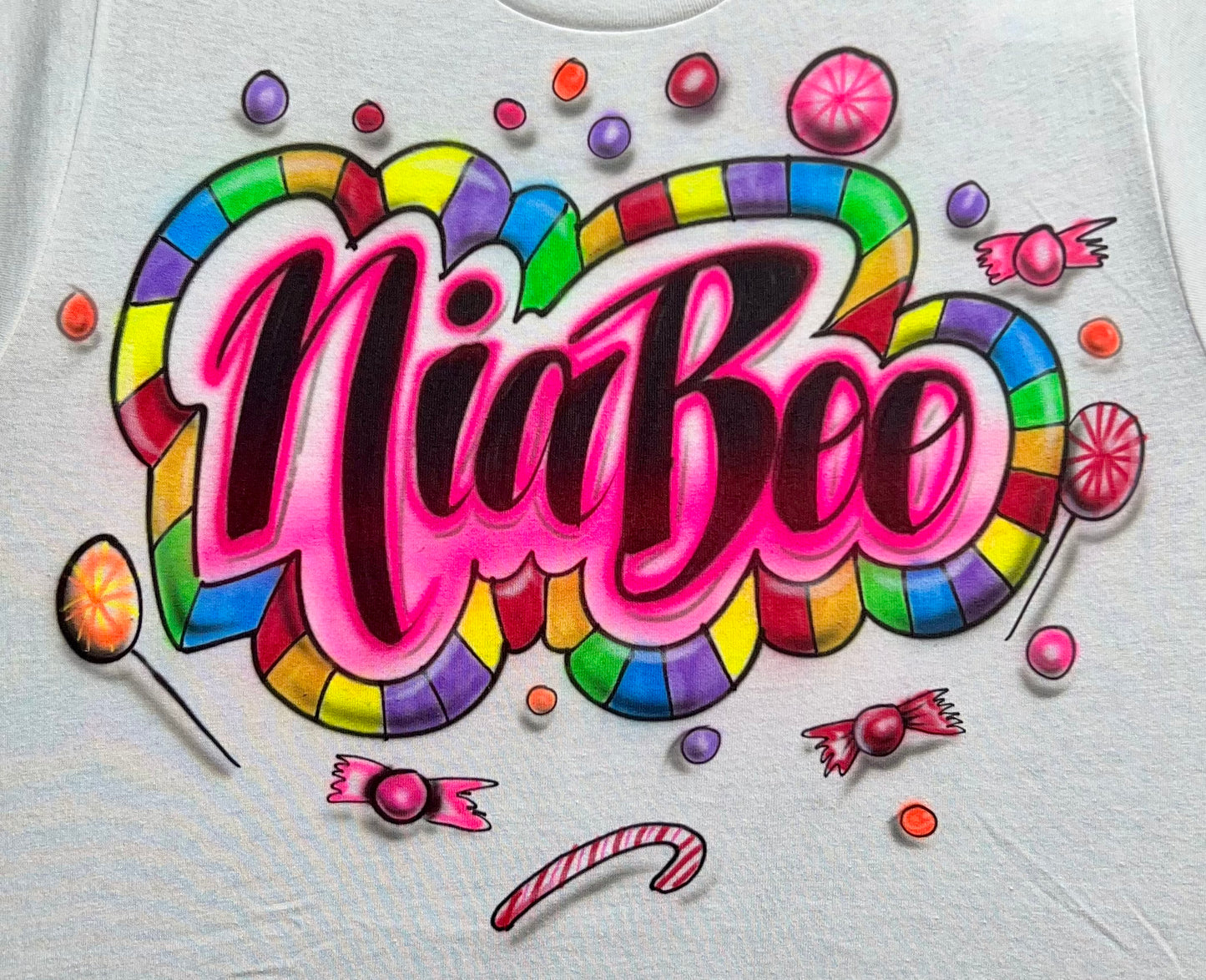 Candyland Airbrush T-Shirt with name