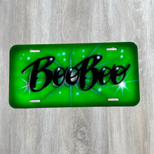 Load image into Gallery viewer, Green Airbrushed Front  License Plate - Custom - Personalized
