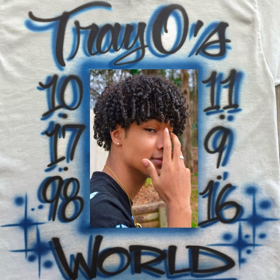 Name World Memorial Photo Airbrush T Shirt