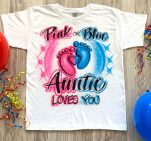 Load image into Gallery viewer, Team Girl Shirt with Bottle  Gender Reveal Airbrush T shirt
