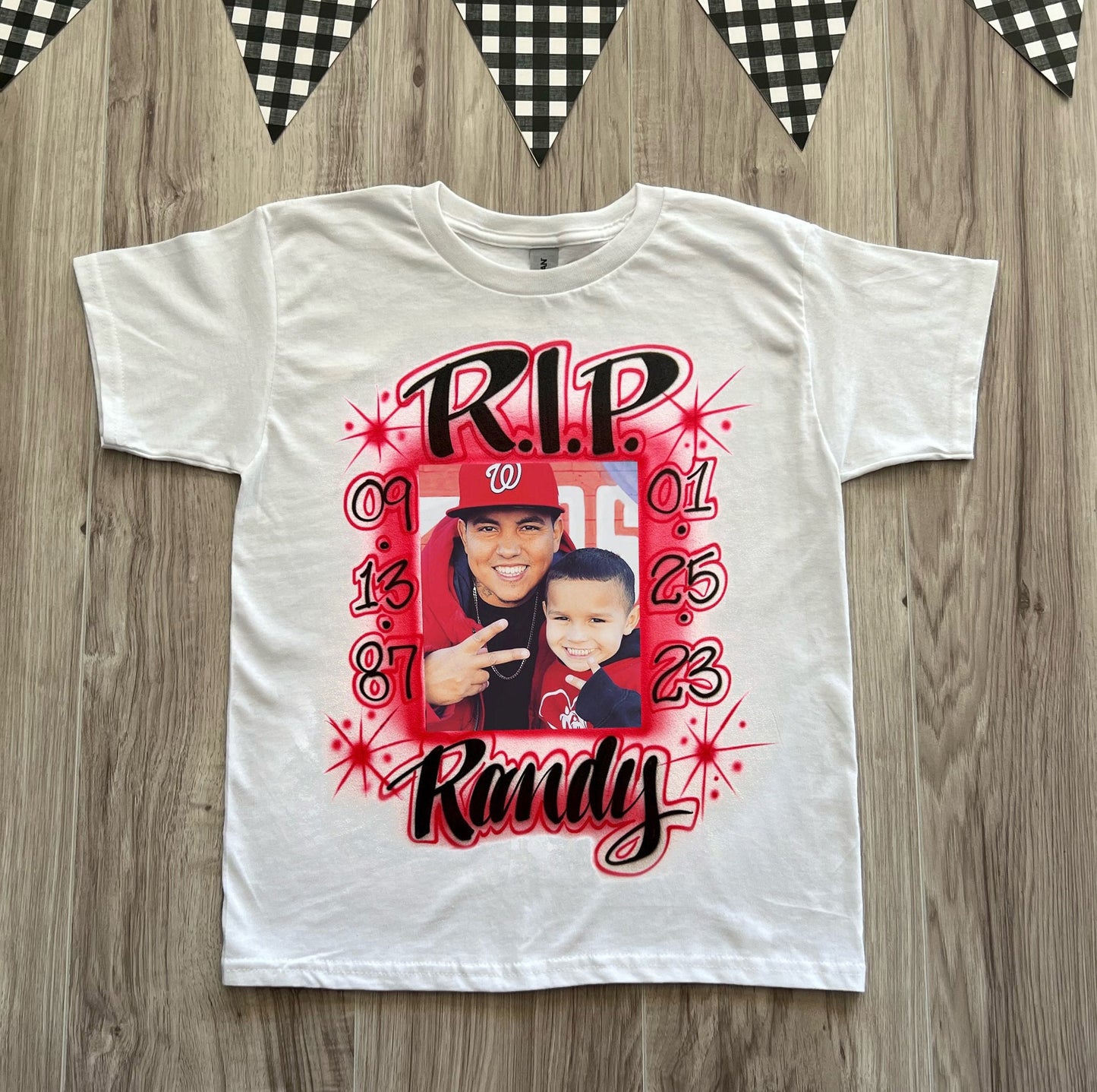 RIP Memorial Photo Airbrush T Shirt