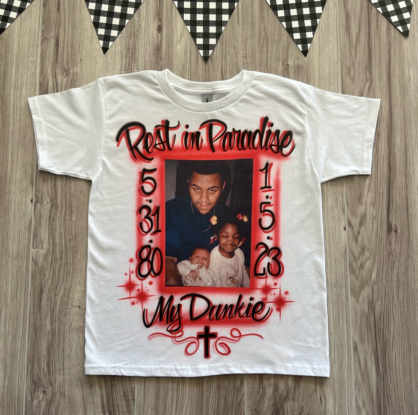 Rest In Power Memorial Photo Airbrush T Shirt