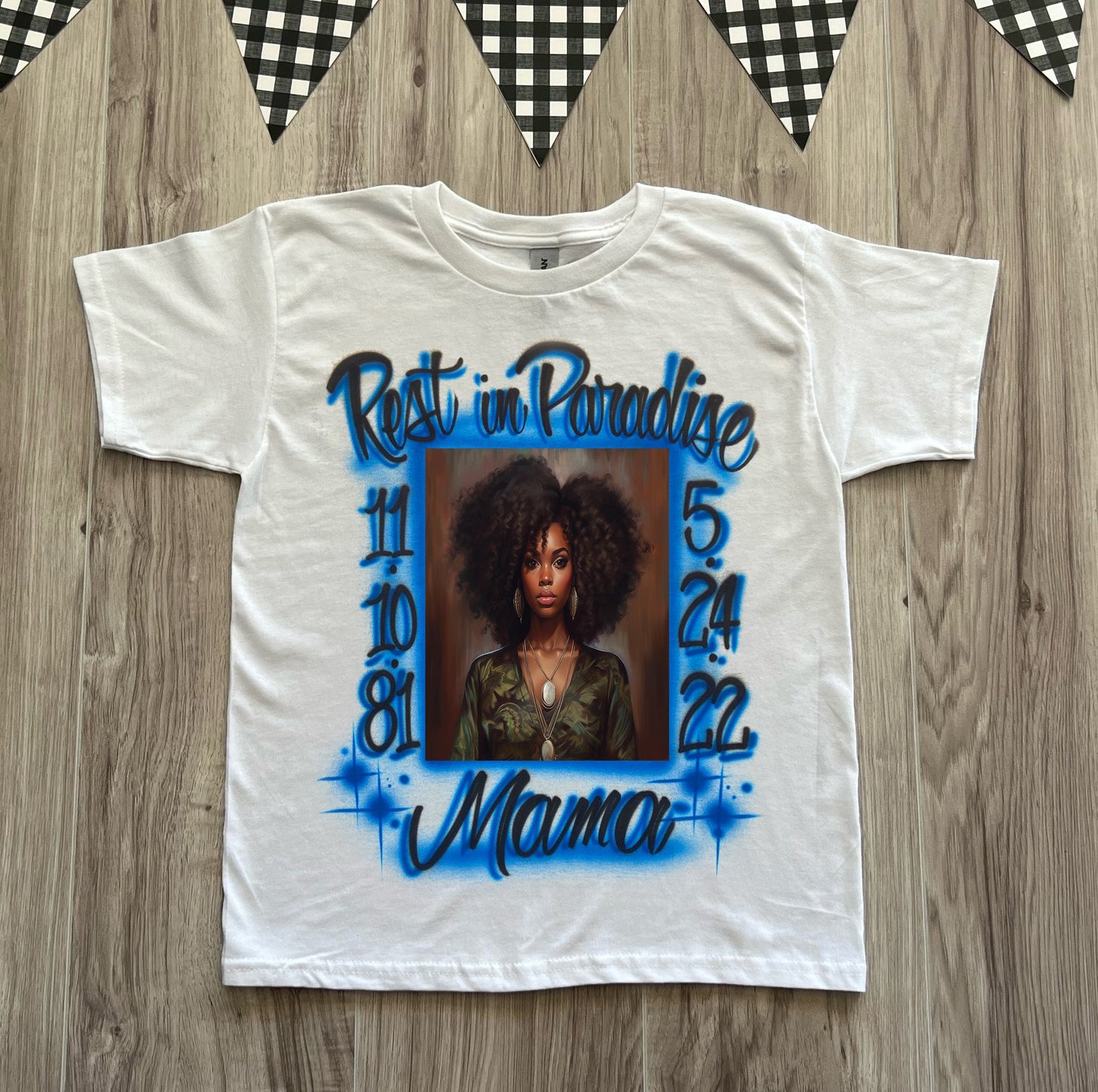 Rest In Power Memorial Photo Airbrush T Shirt