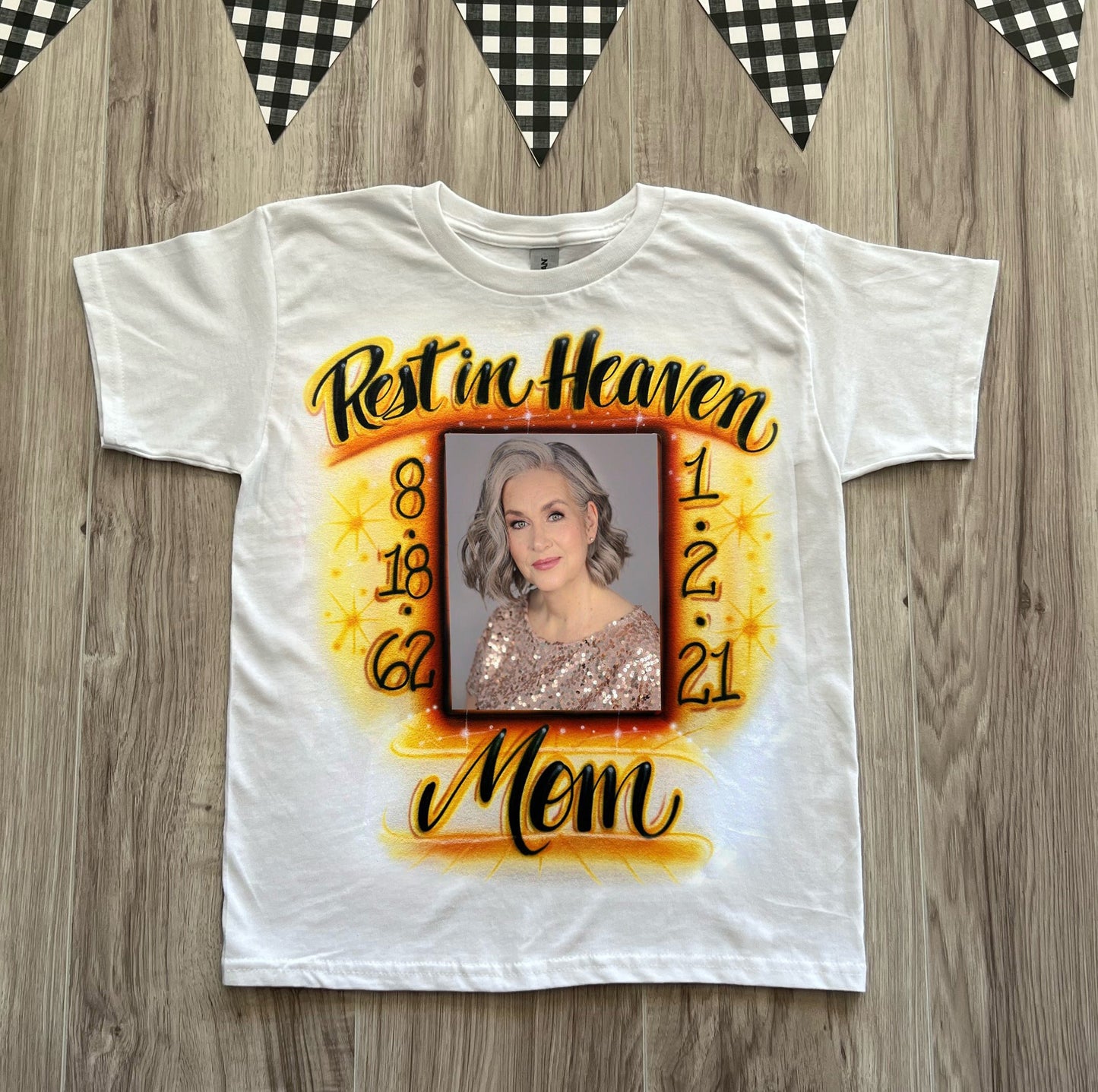 Rest In Heaven Photo Transfer Airbrush Shirt