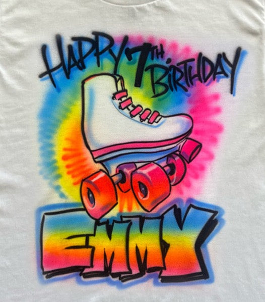 Airbrush Shirt Spray Paint Shirt Roller Skate Party Roller skate invite rollerskate birthday skate party skate party invite skate birthday shirt roller skate shirt roller skates skate party shirt Skating Party Shirt Skating gift