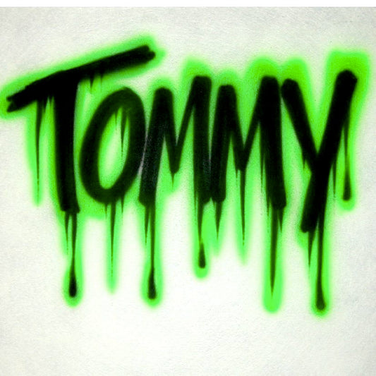 Creepy Print Name Airbrush T-Shirt