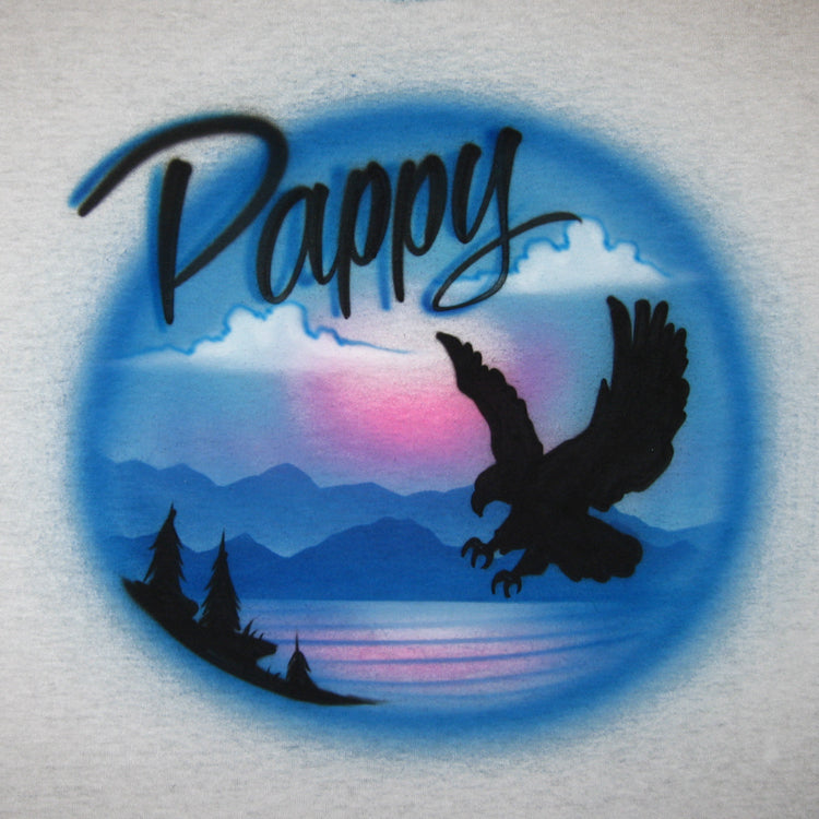 Eagle with Name Airbrush T Shirt