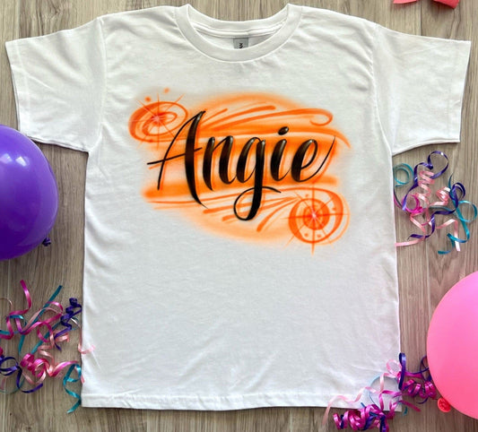 Simple Script 2 Name Airbrush T shirt