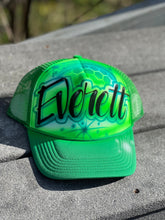 Load image into Gallery viewer, Custom Airbrush Trucker Hat with name
