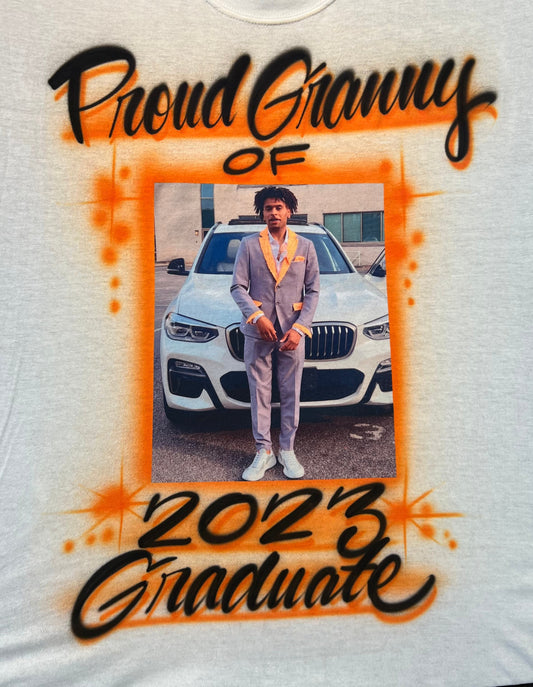 Class of 2023 Graduate Photo Airbrush T Shirt