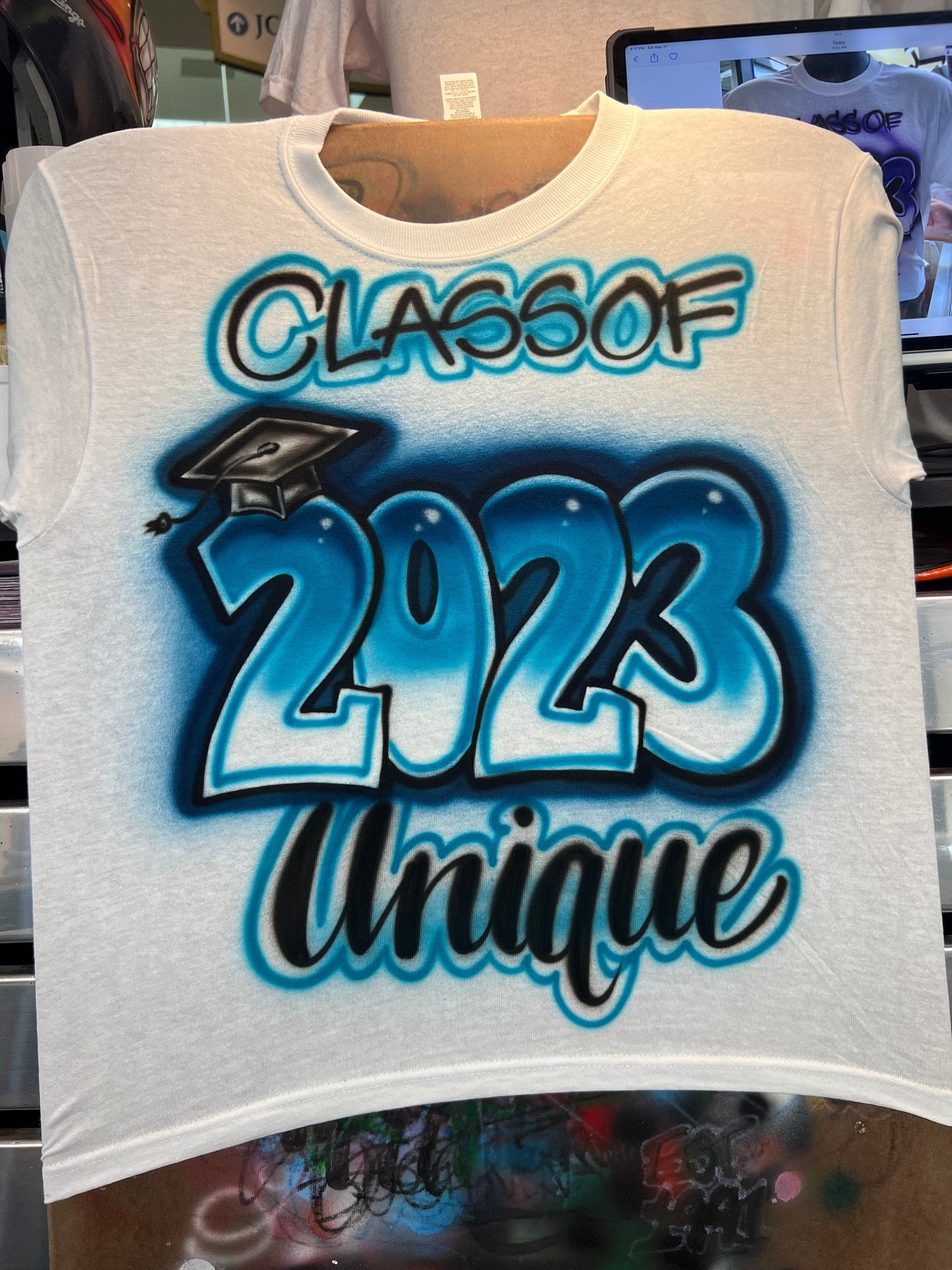 Class of 2023 Graduate Airbrush T shirt T Shirt, Graduate Gift, Senior 2023