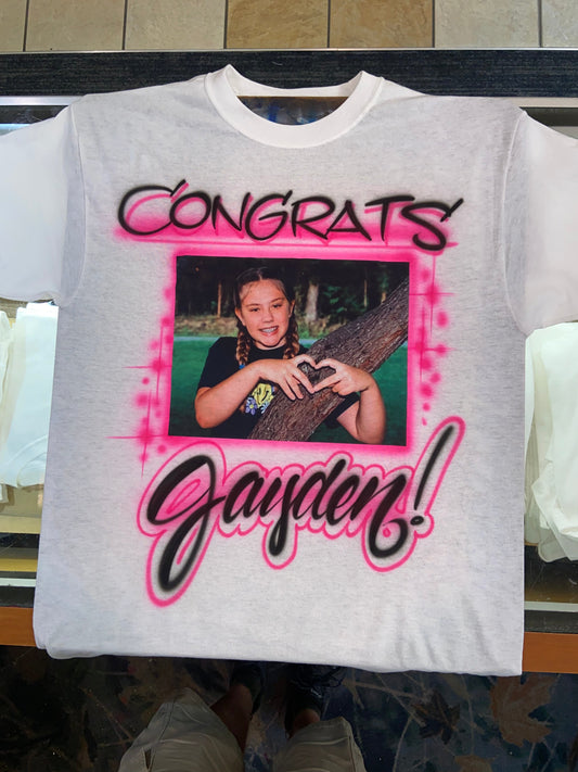 Proud Mom of GradPhoto Airbrush T Shirt