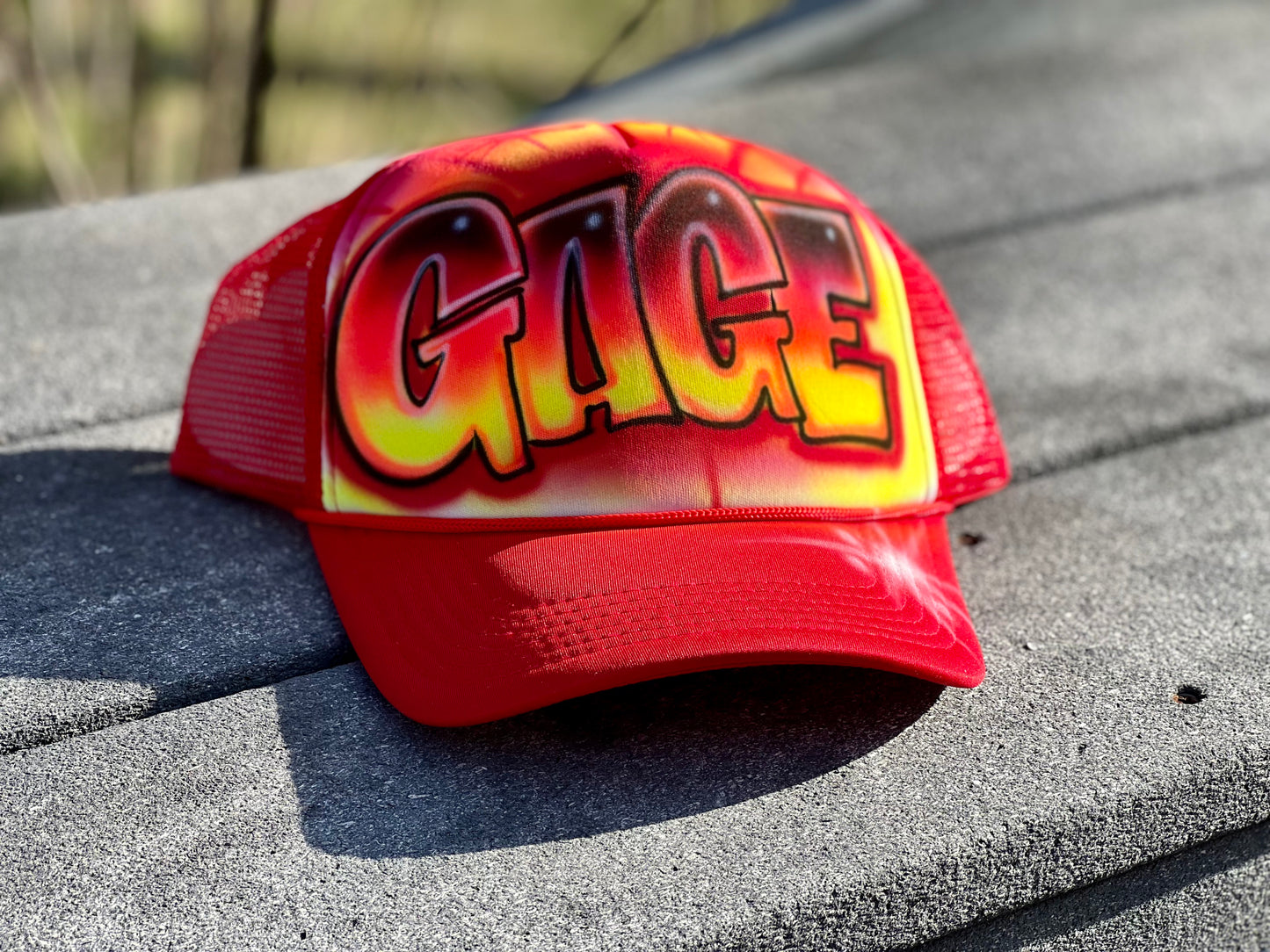 Custom Airbrush Trucker Hat with name