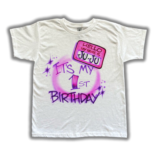 1st Birthday Airbrush T Shirt