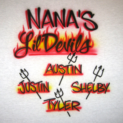 Nana's Lil Devils T shirt with names