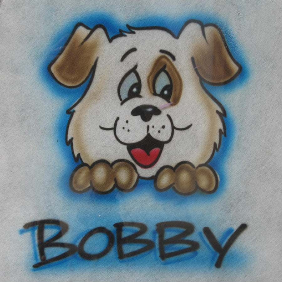 Dog with Name Airbrush T Shirt