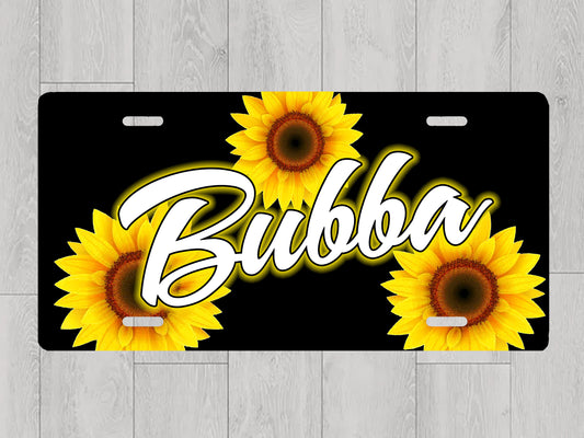 Sunflower w/ name Front License Plate