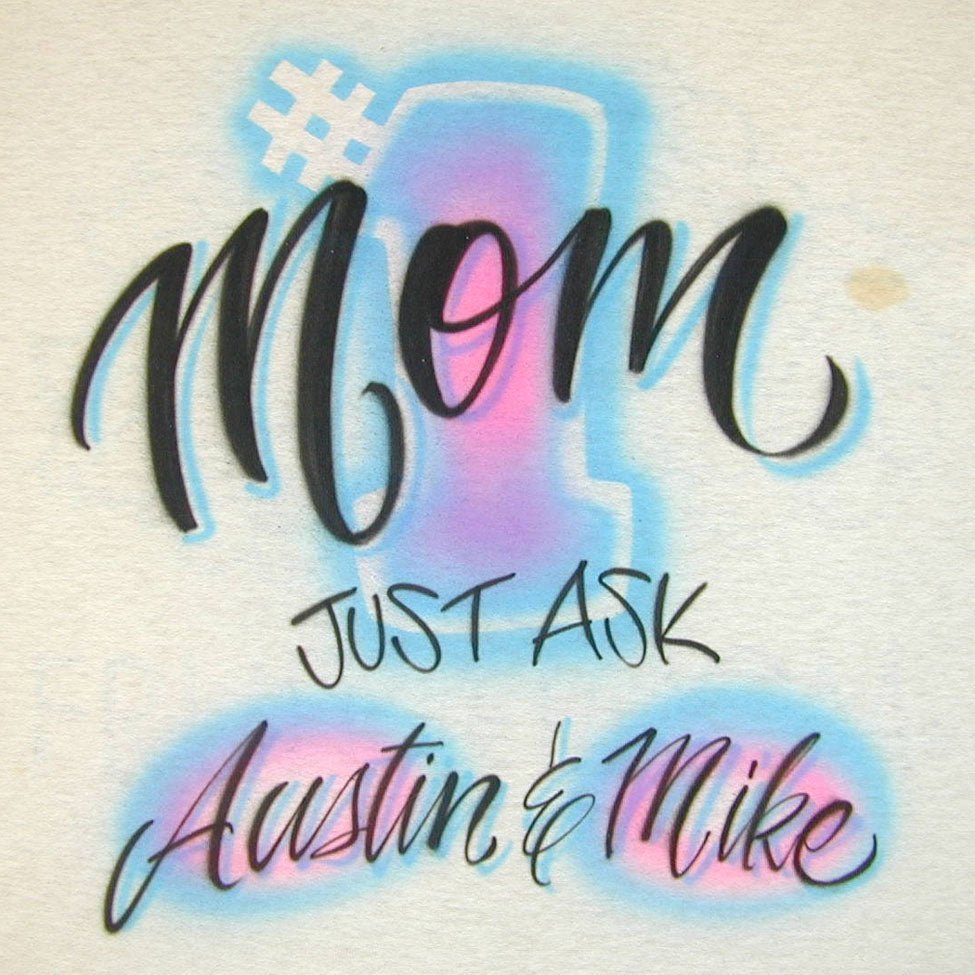 #1 Mom T-Shirt with names - Bluegrass Airbrush