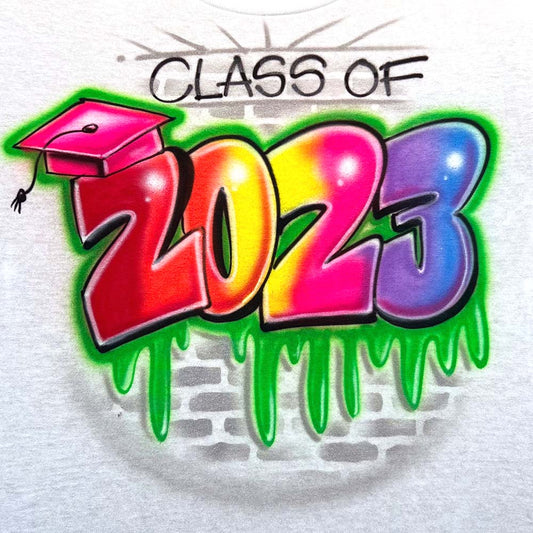 2023 Grad Airbrush T shirt T Shirt, Graduate Gift, Senior 2023 - Bluegrass Airbrush