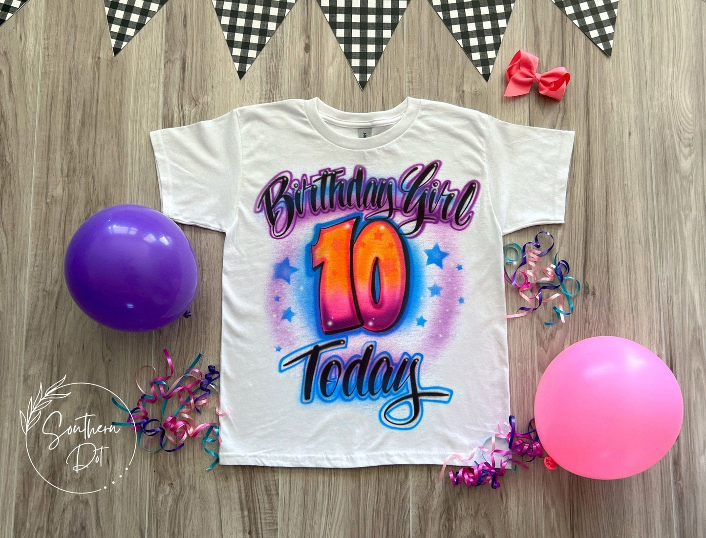 25th Birthday Queen Airbrush T-Shirt - Bluegrass Airbrush