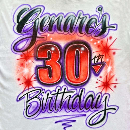 30th Birthday T Shirt - Bluegrass Airbrush