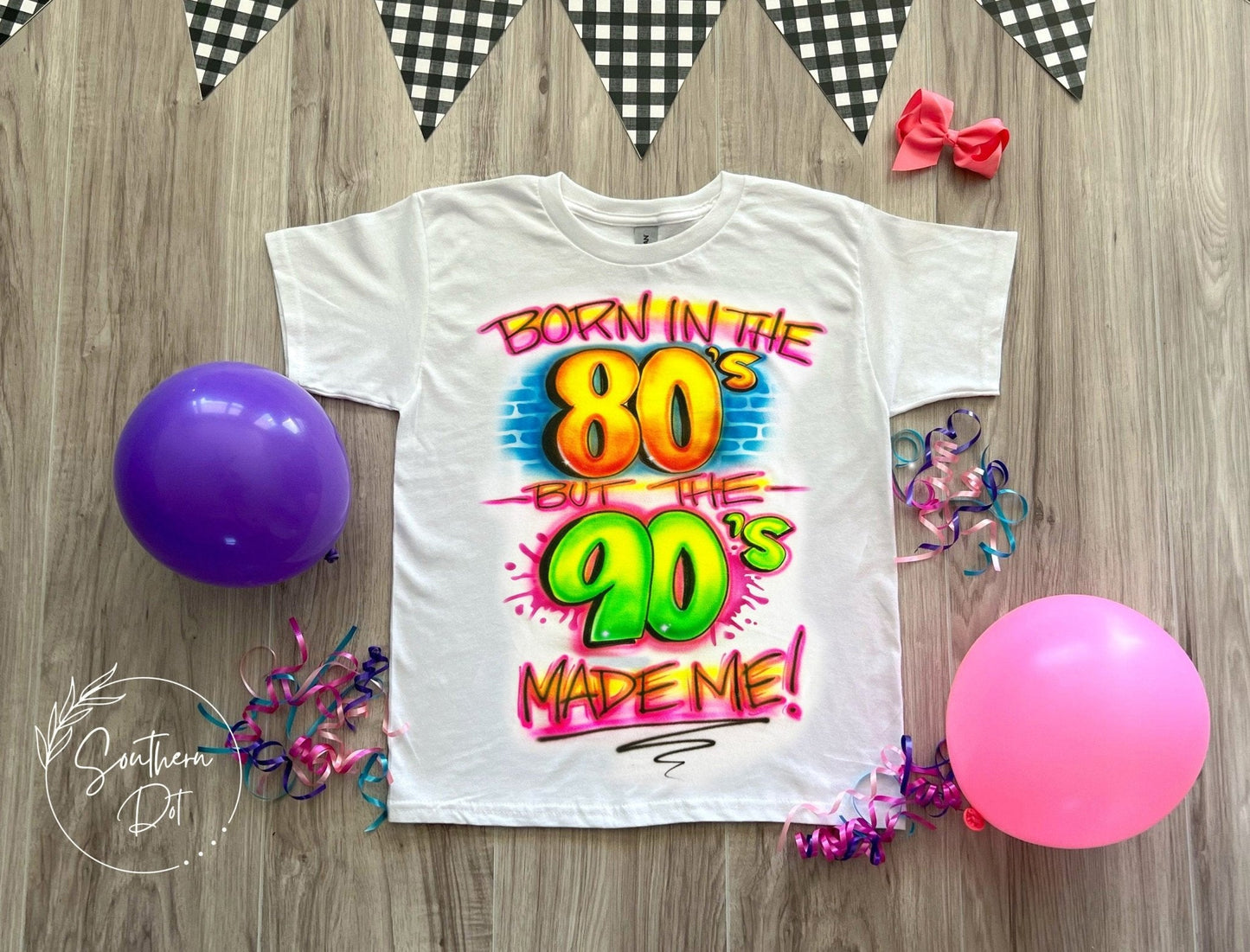 80s 90 Party Airbrush Hip Hop T shirt - Bluegrass Airbrush