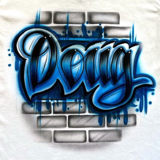 80s 90s Graffiti Name Airbrush T Shirt - Bluegrass Airbrush