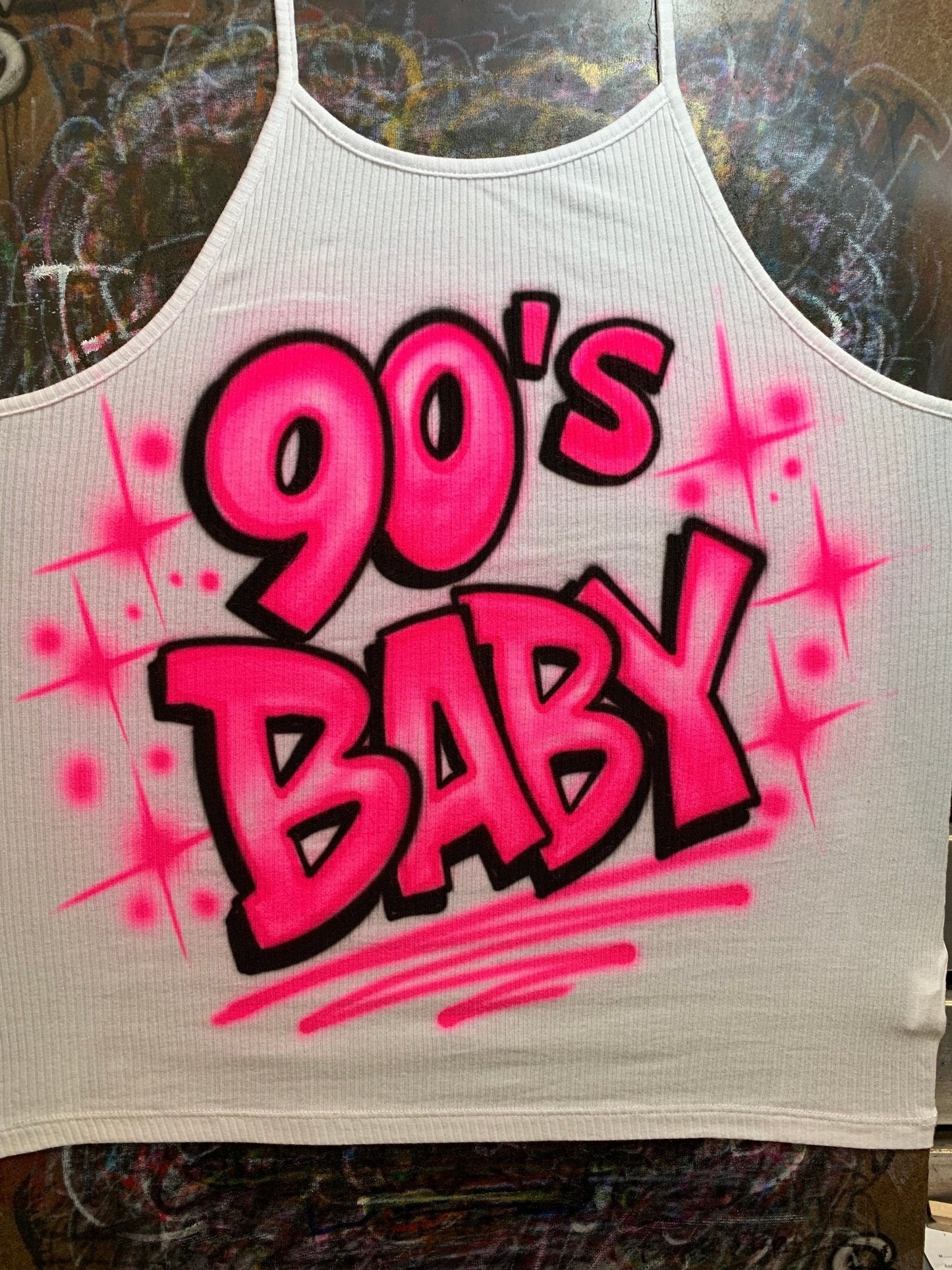 90's Baby Airbrush T Shirt - Bluegrass Airbrush