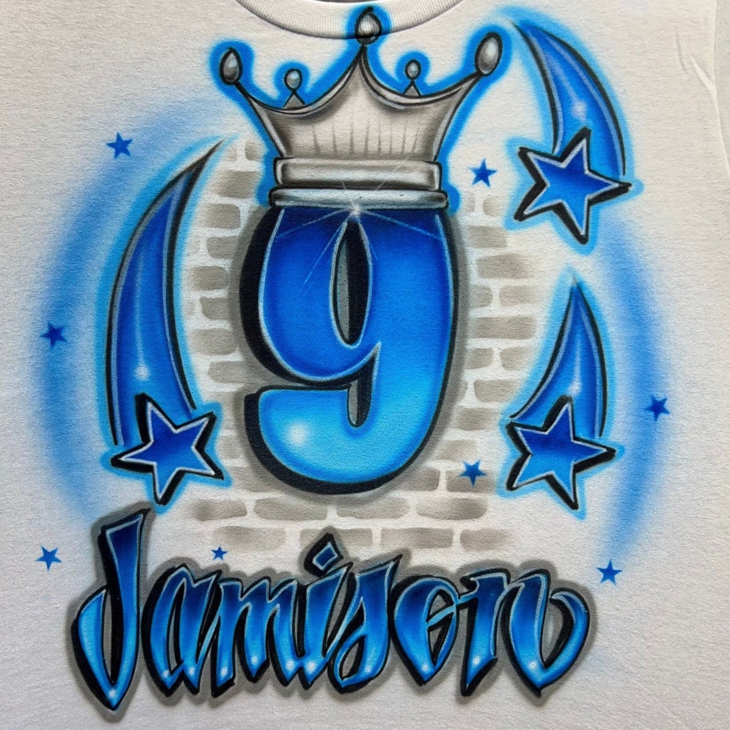 9th Birthday Custom Airbrush Shirt - Bluegrass Airbrush