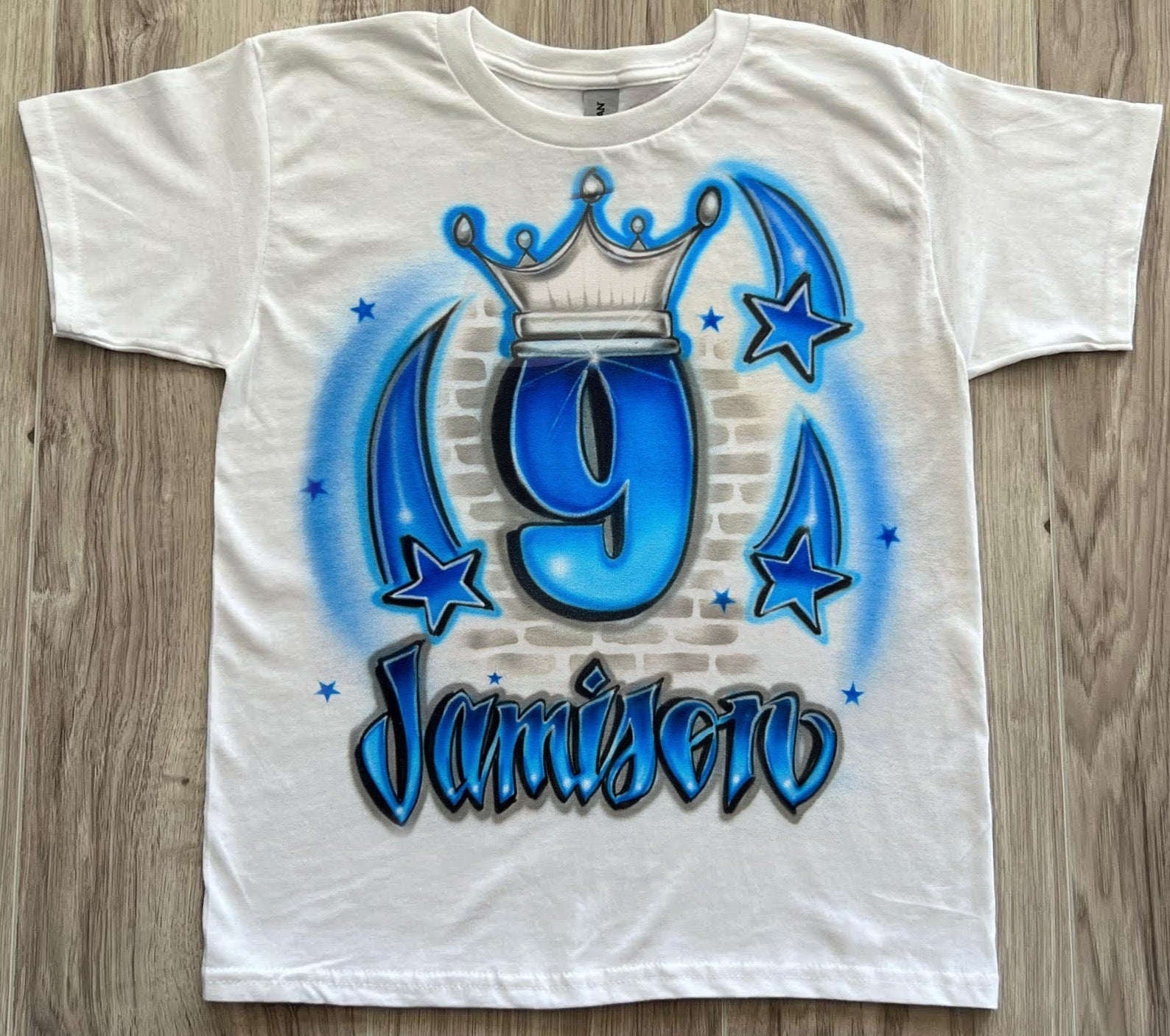 9th Birthday Custom Airbrush Shirt - Bluegrass Airbrush