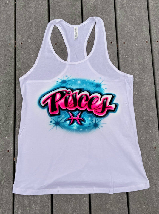 Airbrush Racerback Tank Top | Crop Top | T Shirt - Bluegrass Airbrush