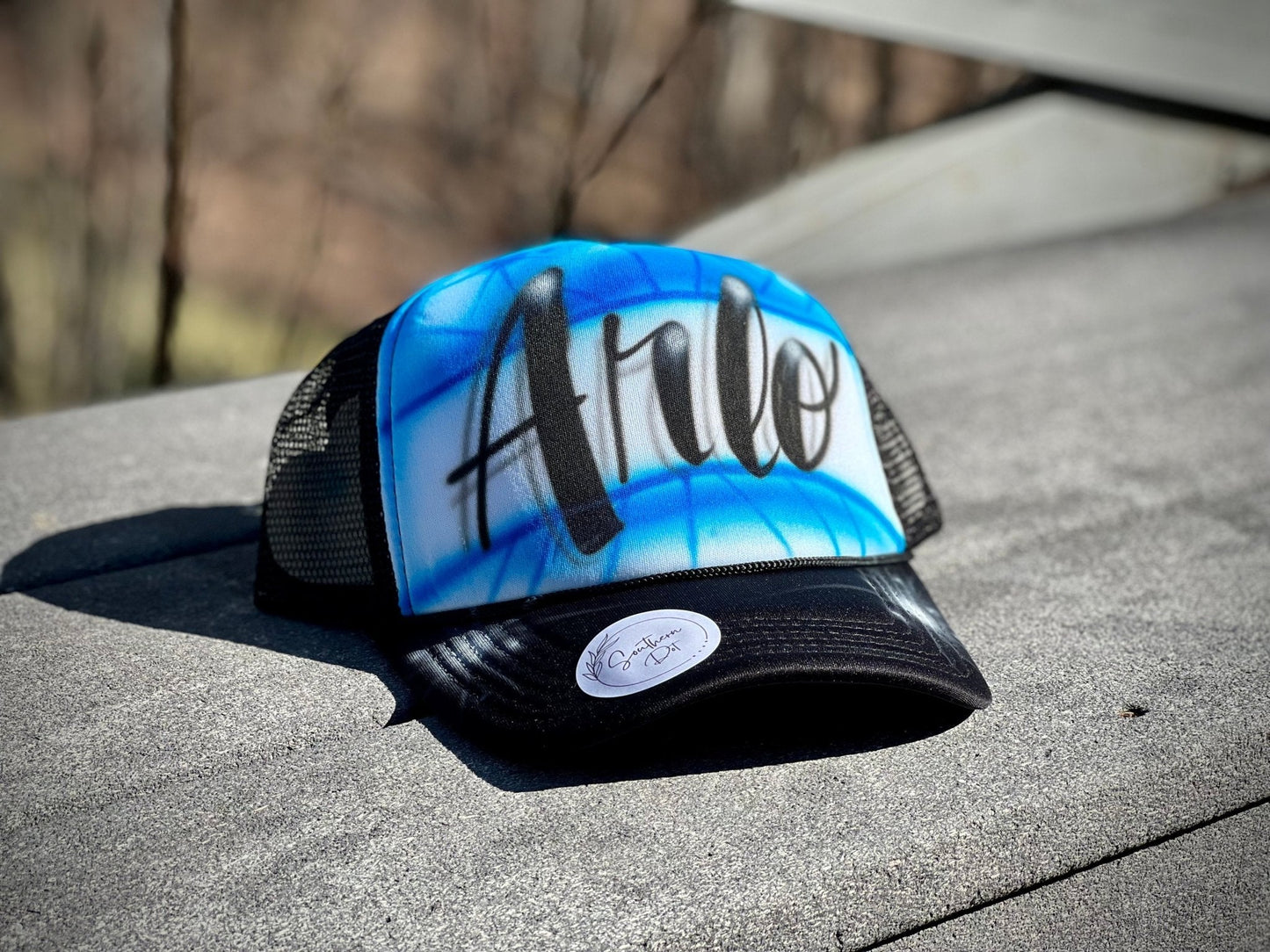 Airbrush Trucker Hat with name - Bluegrass Airbrush