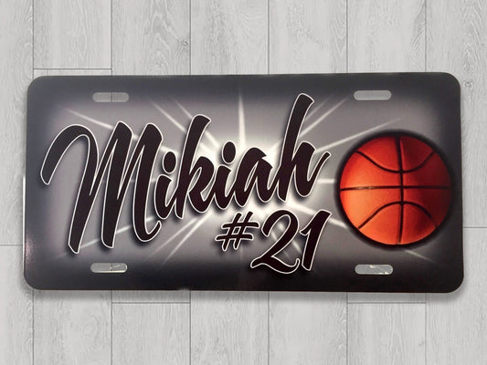 Basketball Front License Plate - Bluegrass Airbrush